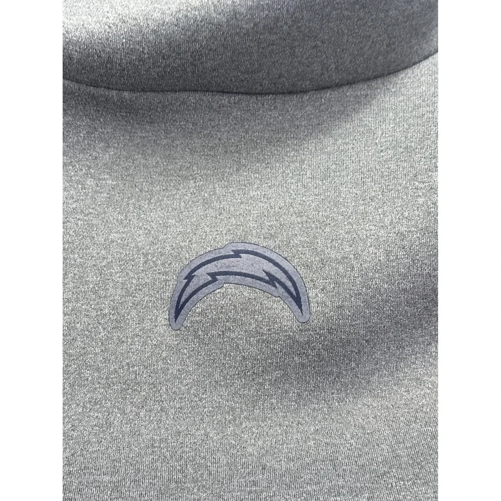 Nike NFL Los Angeles Chargers Grey Short Sleeve Side Zip Hoodie XL Therma Wear